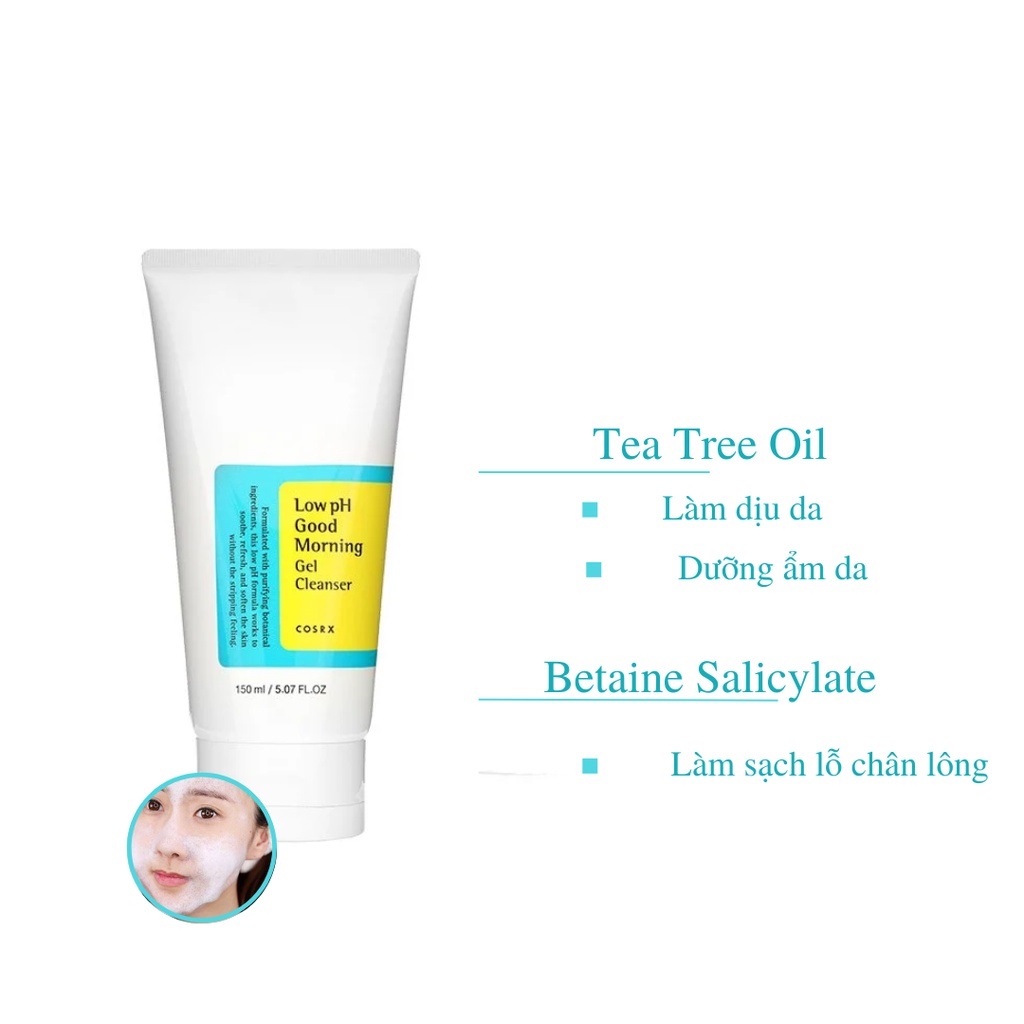 MBC M07 SỮA RỬA MẶT cosrx LOW PH GOOD MORNING GEL CLEANSER 150ML