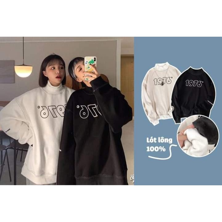 ÁO NỈ SWEATER LÓT BÔNG FORM RỘNG UNISEX | BigBuy360 - bigbuy360.vn