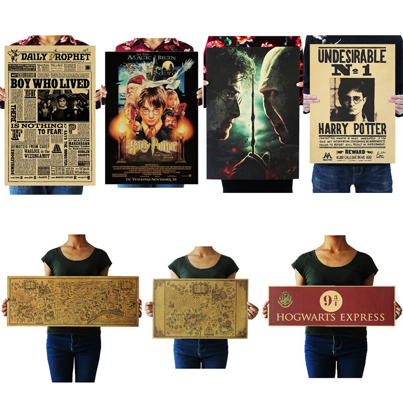 Poster Phim Harry Potter size 51 5x36 cm. Để Trang Trí.