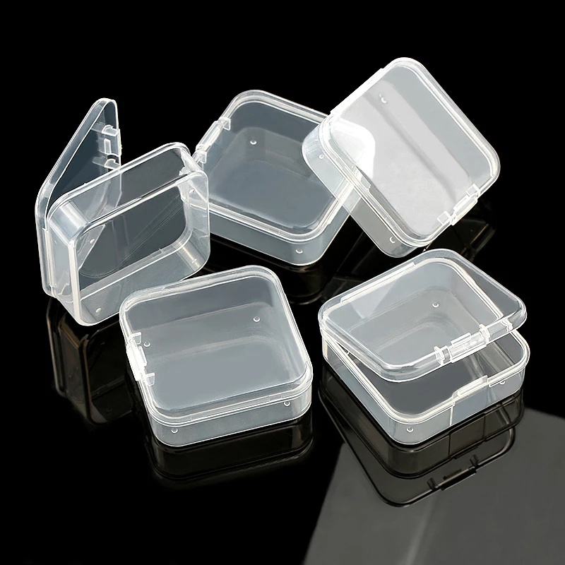 Set 6 Hộp Nhựa Mini Hình Vuông 4.3*4.3CM Trong Suốt Đựng Trang Sức