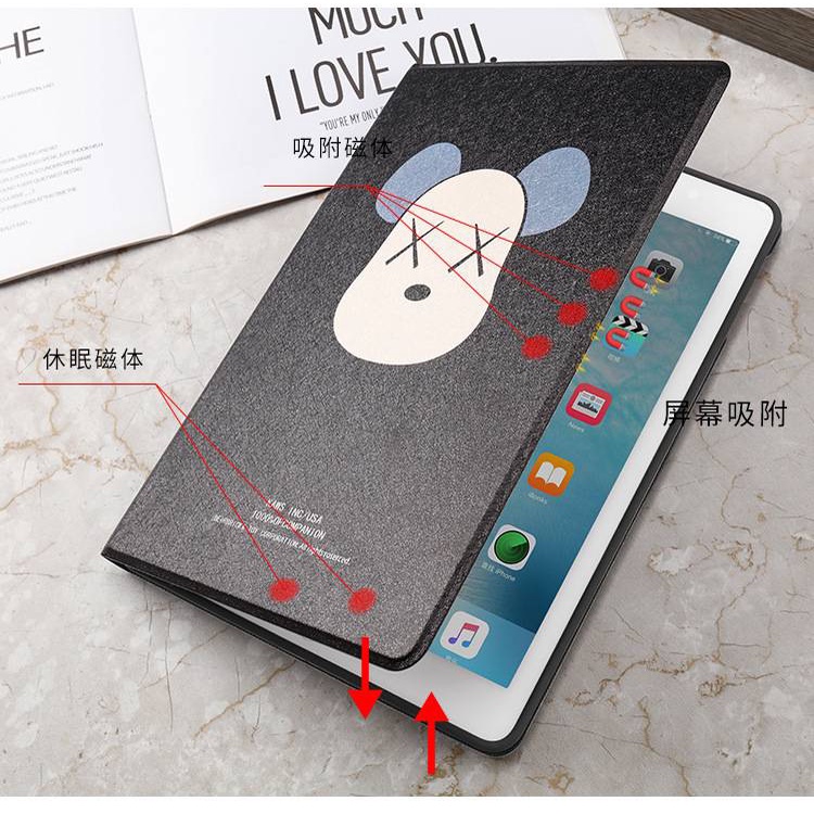 Bao da máy tính bảng in hình kaws cho Ipad Air1 / 2 9.7 Mini1 / 2 / 3 / 4 / 5 2017 /