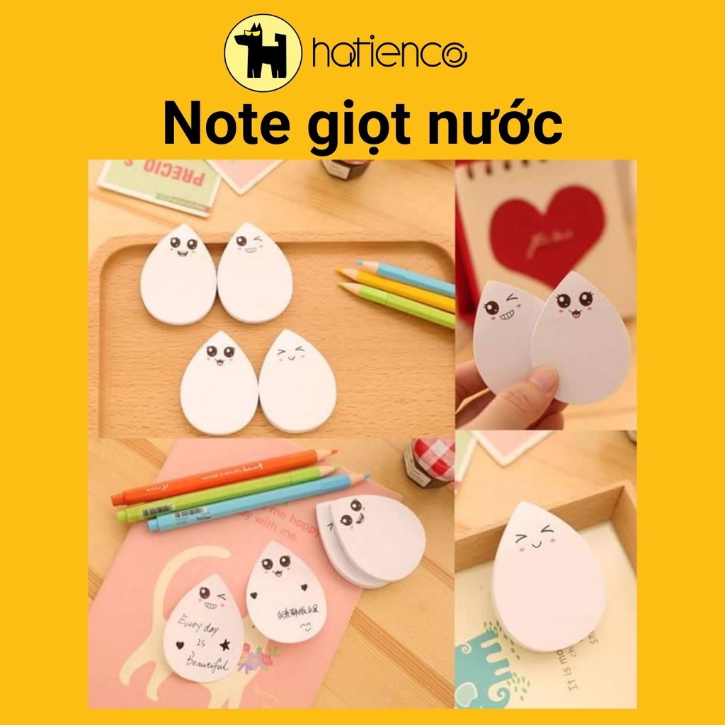 Giấy note, giấy ghi chú hình giọt nước dễ thương