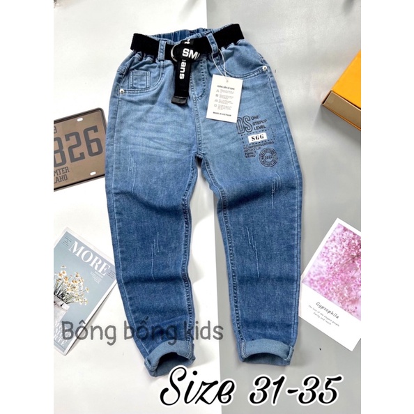 (31-37kg) quần jean ,bò mềm ,quần dài cho bé trai size đại