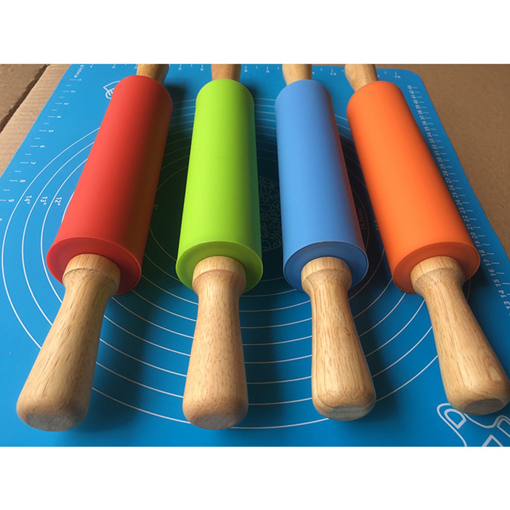 Cây lăn bột làm bánh bằng silicone chống dính tiện lợi