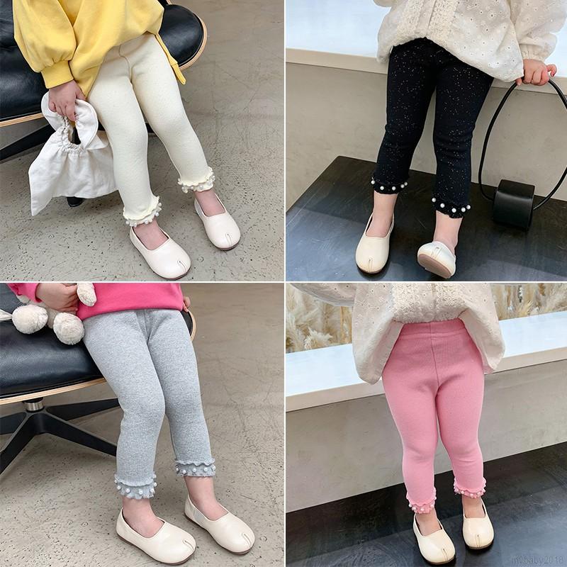 Quần Legging Màu Trơn Đơn Giản Cho Bé Gái