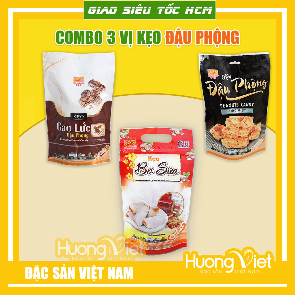 Bánh kẹo đãi khách - Combo kẹo gạo lức đặc sản làm quà biếu tặng, đãi khách, bao bì riêng biệt từng viên