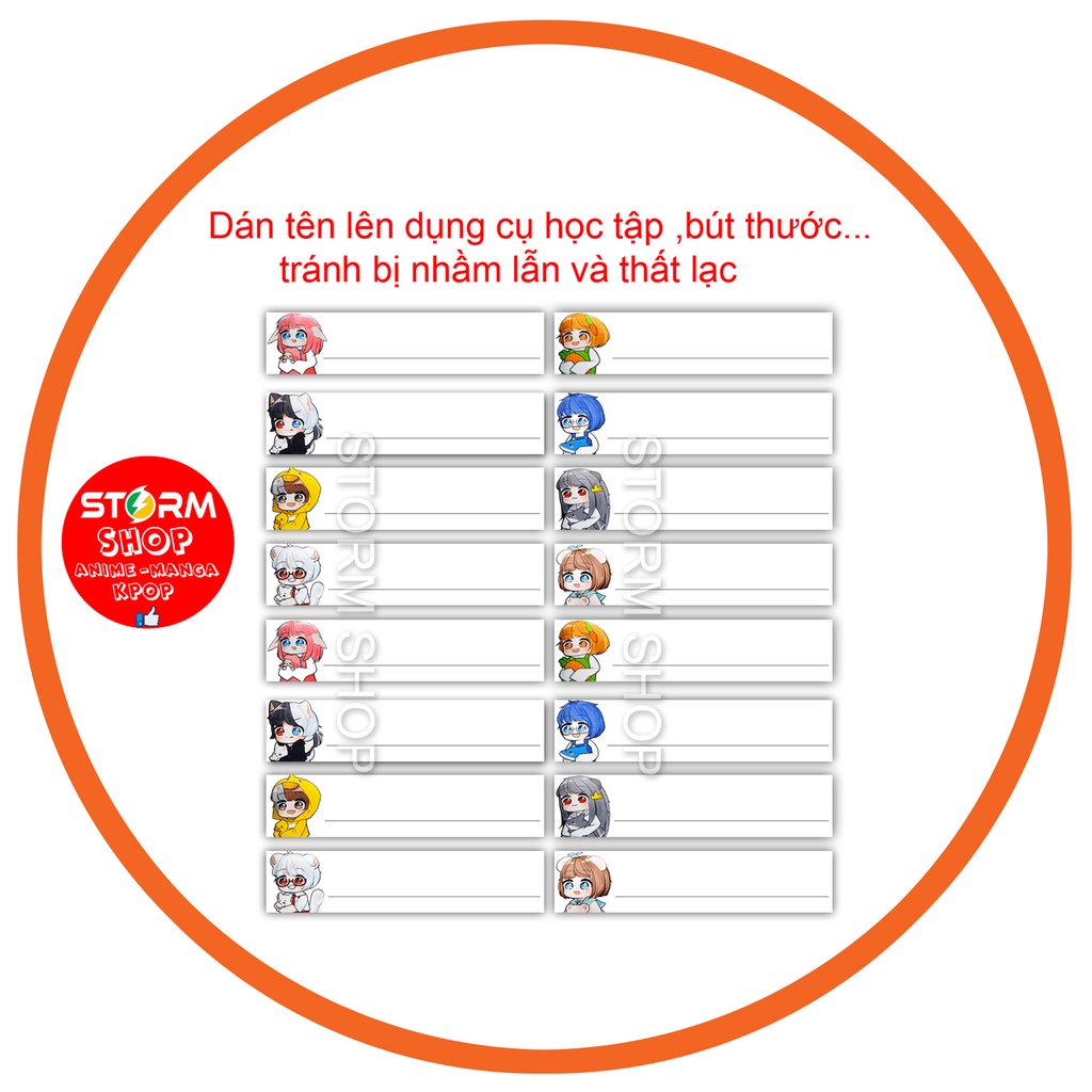 Nhãn dán Hero Team tên bé vào dụng cụ học tập
