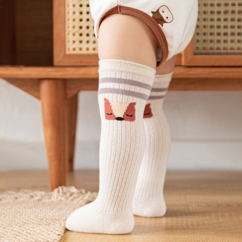 Vớ Cotton Giữ Ấm Mùa Đông Mềm Mại Thoải Mái In Họa Tiết Động Vật Hoạt Hình Kẻ Sọc Đơn Giản Cho Bé