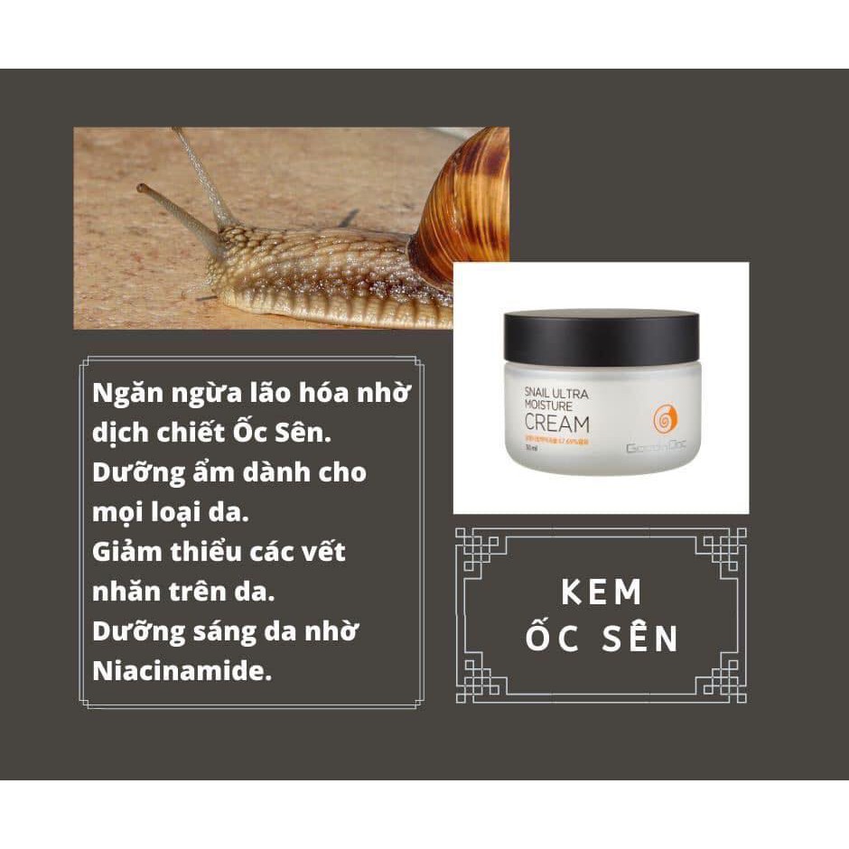 [HÀNG NHẬP KHẨU] Kem Dưỡng Da Chống Lão Hóa Cấp Ẩm Chống Nhăn Trẻ Hóa Da Từ Ốc Sên GoodnDoc Snail Ultra Moisture Cream