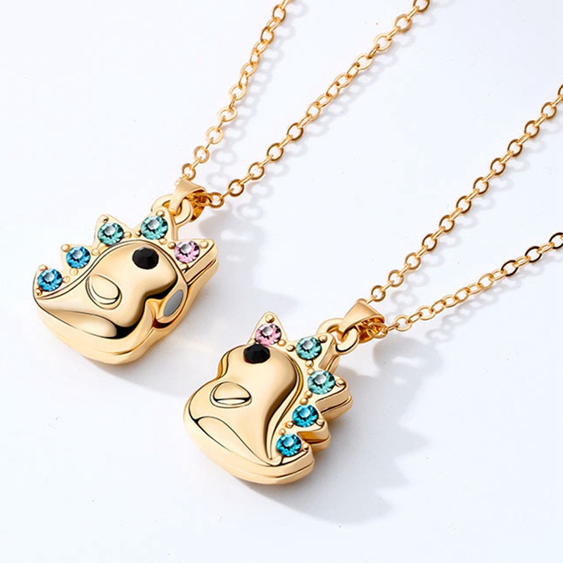 Set 2 Vòng cổ mặt hình kỳ lân đính đá zircon cho cặp đôi