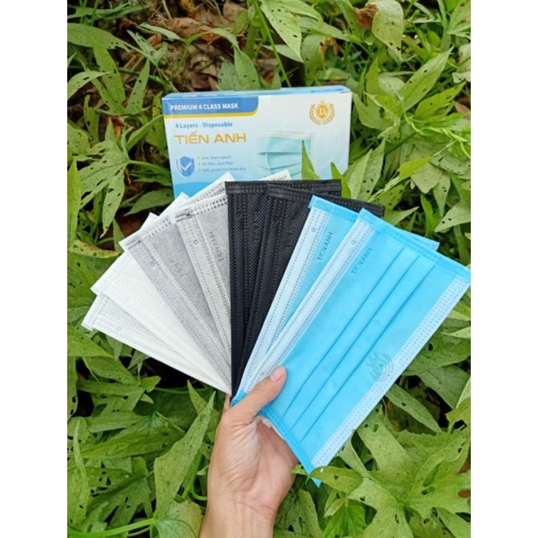 ( Siêu giảm giá 1 Hộp 50 cai) Khẩu trang y tế 4 lớp kháng khuẩn tiến anh. kháng khuẩn chống bụi mịn.