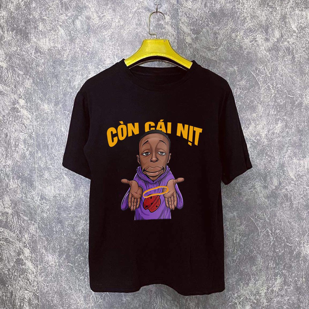 Áo thun Unisex Nam Nữ Tay Lỡ in chữ ' CÒN CÁI NỊT ' Cực Chất 2021