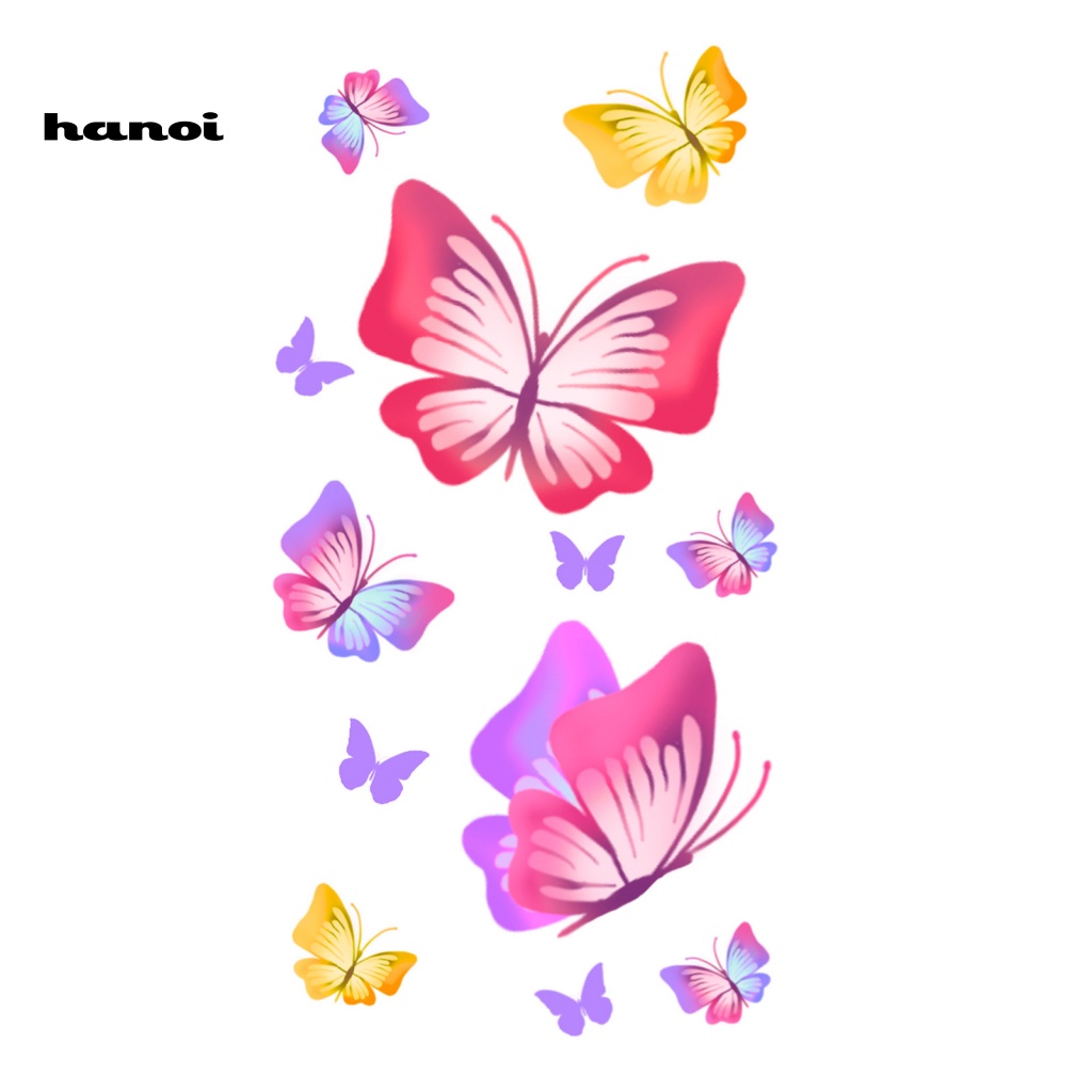 Set 10 Hình Xăm Dán Hình Bướm Dễ Thương