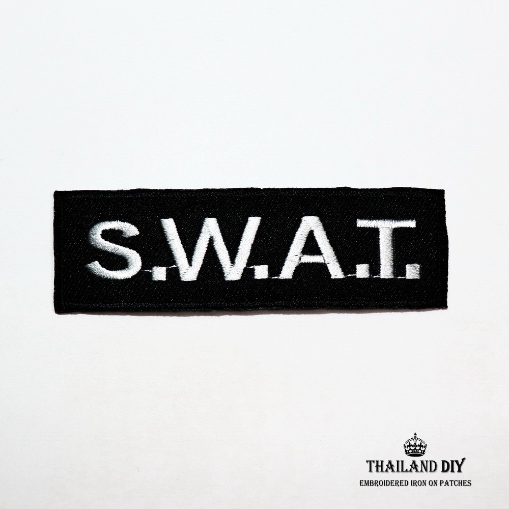 Iron-On Patch Police Swat Hanuman Unit Symbol S.W.A.T. Áo khoác túi thêu DIY thương hiệu