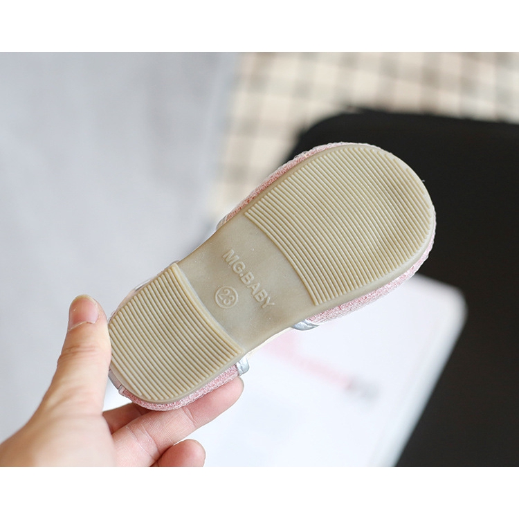 Giày sandal da lấp lánh chống trượt thời trang Hàn Quốc dành cho bé gái