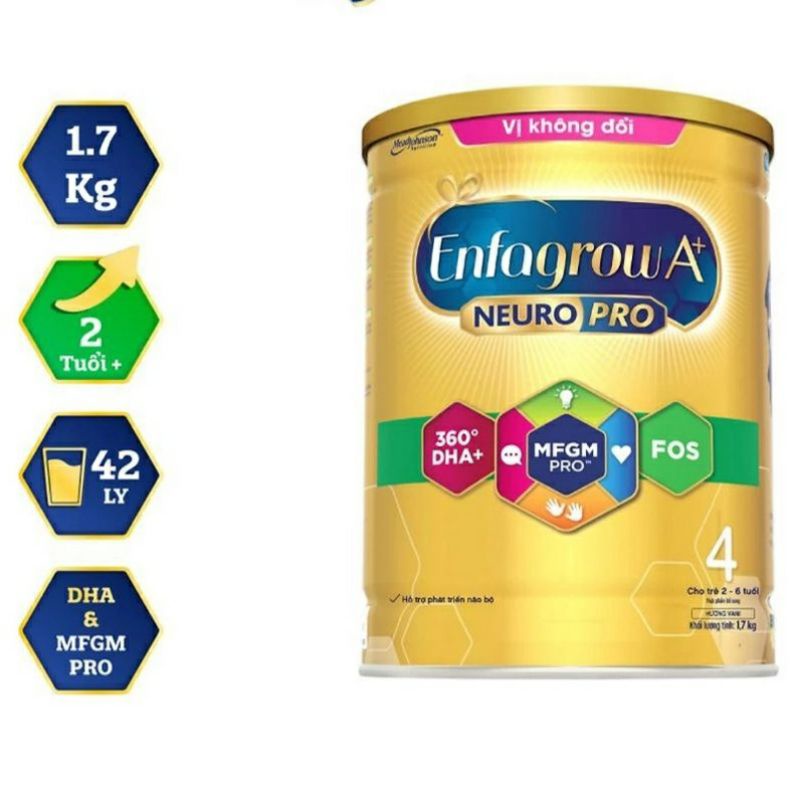 Sữa bột Enfagrow A+ 4 Vị k đổi/ Vị nhạt lon 1,7kg