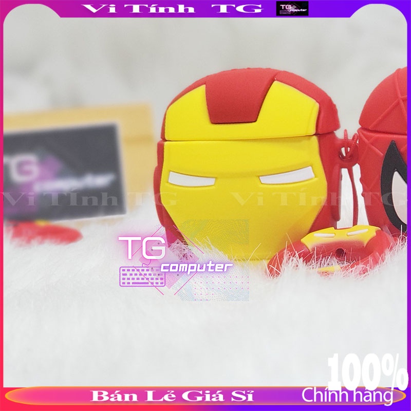 Case airpod nhiều hình màu ĐỎ - airpod 1/2 - tặng kèm móc treo