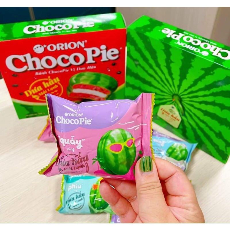 Bánh Chocopie Orion Dưa Hấu Mát Lạnh Hộp 12 cái
