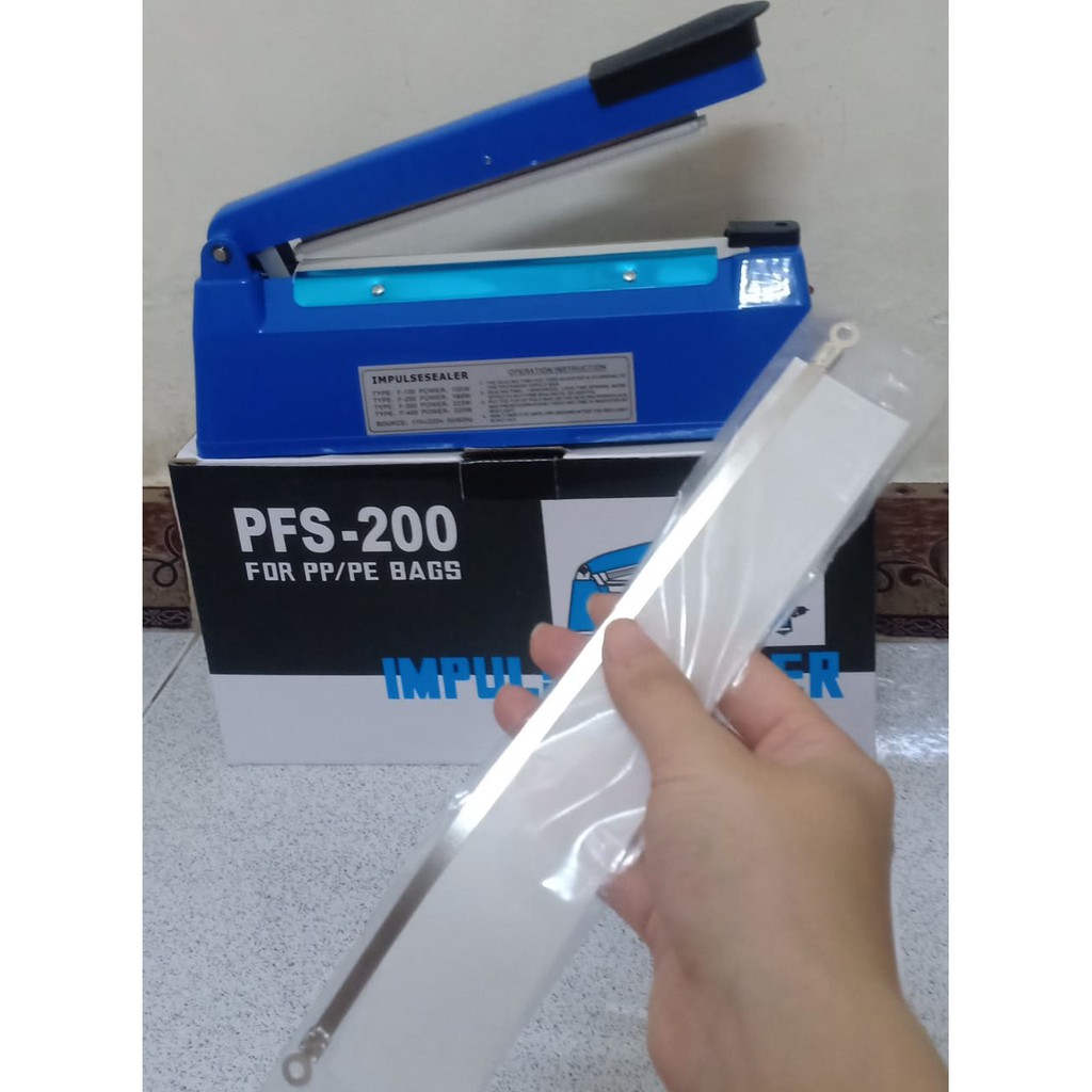 [KHUYẾN MÃI KHỦNG] Máy Hàn Miệng Túi Dập Tay PFS 200MM | Tặng 1 bộ dây nhiệt + băng nhiệt dự phòng