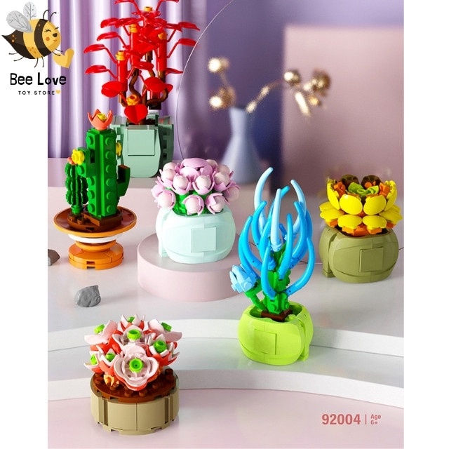 Lego Hoa trang trí, bộ lắp ráp hoa decor làm đồ chơi xếp hình cho bé vừa là đồ trang trí nhà cửa cho mẹ BL94 BeeLove