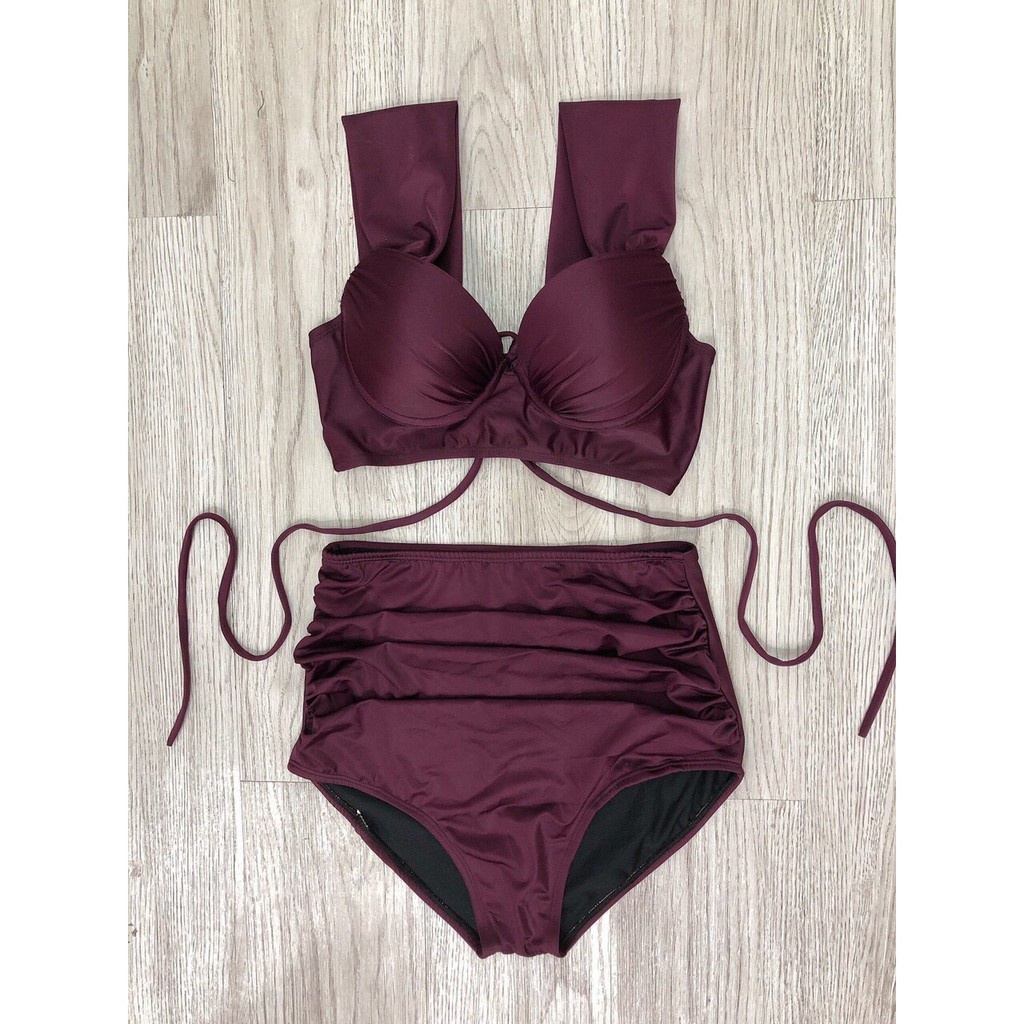 Bikini, bộ bơi áo gọng cụp ngực tay vuông, quần rún, cực sexcy và tôn dáng