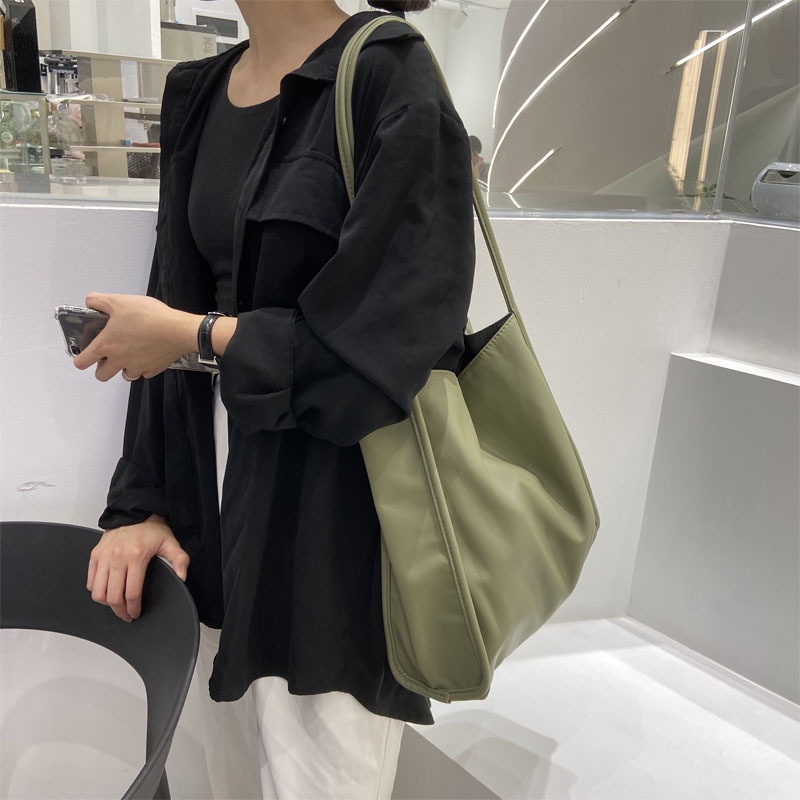 IELGY Túi Đeo Vai Cỡ Lớn Bằng Da Mềm Phong Cách Hàn Quốc Thời Trang Cho Nữ