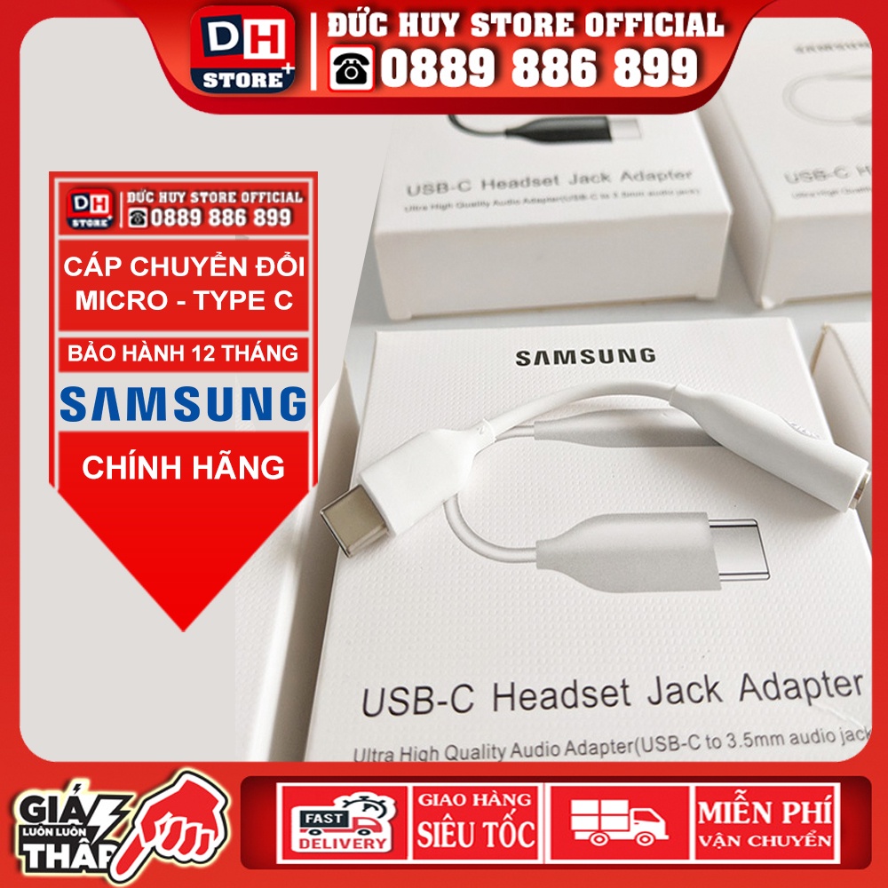 Cáp Chuyển Đổi Samsung Type C Sang Jack 3.5mm Chính Hãng (Usb-C to 3.5mm Audio Jack), Nguyên Seal, Bảo Hành Hãng