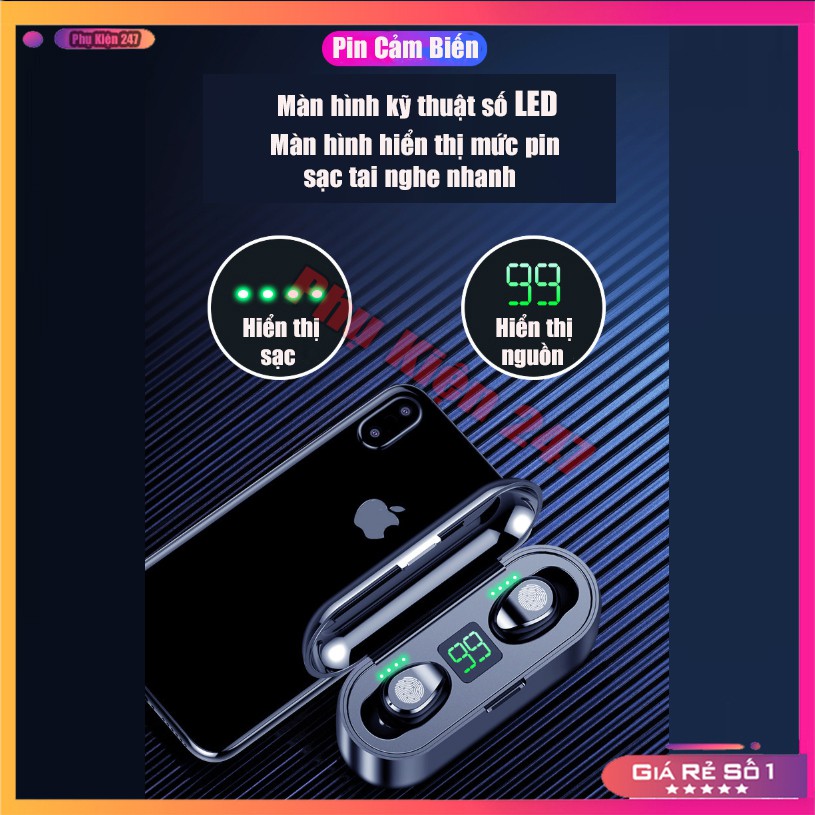 Tai Nghe Bluetooth Không Dây Khử Ồn Kháng Nước Phiên Bản Nâng Cấp Mới Tích Hợp Sạc Dự Phòng [Full Box] | BigBuy360 - bigbuy360.vn