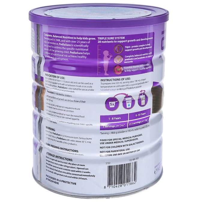 Sữa bột PediaSure Úc Mắp Tím 850g. Date 4/2024