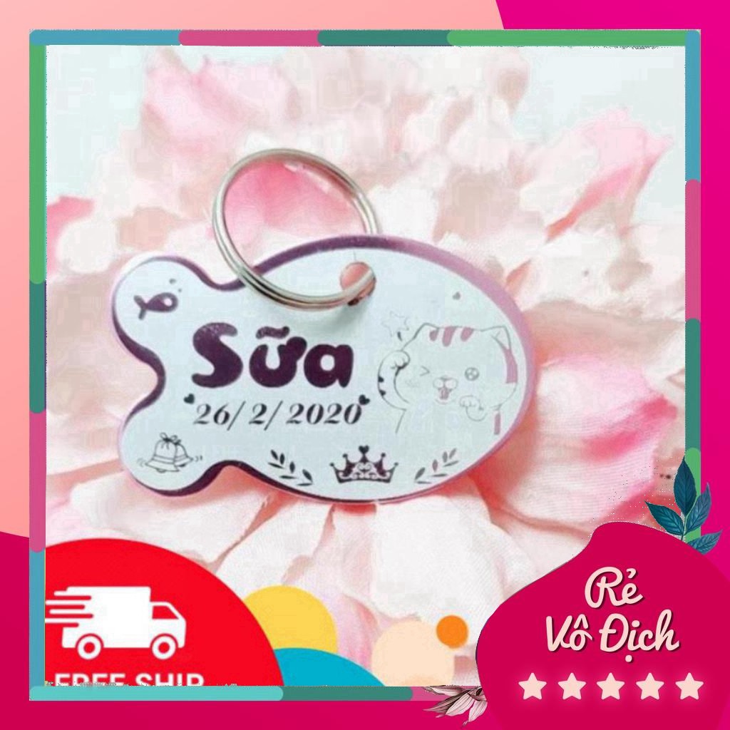 [DHTN] Thẻ tên thú cưng - Pet Tag nhiều màu sắc ( Tặng kèm chuông )