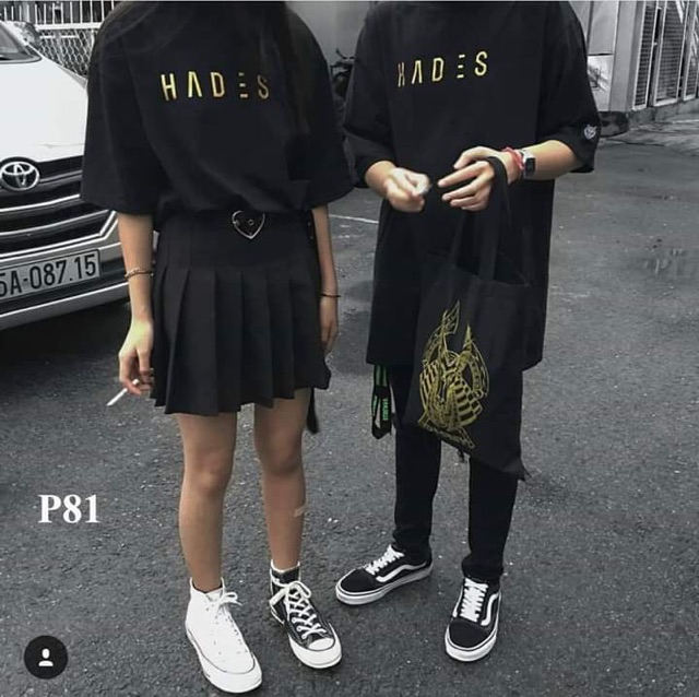 Áo thun unisex form rộng đầu sói H.DES. vàng