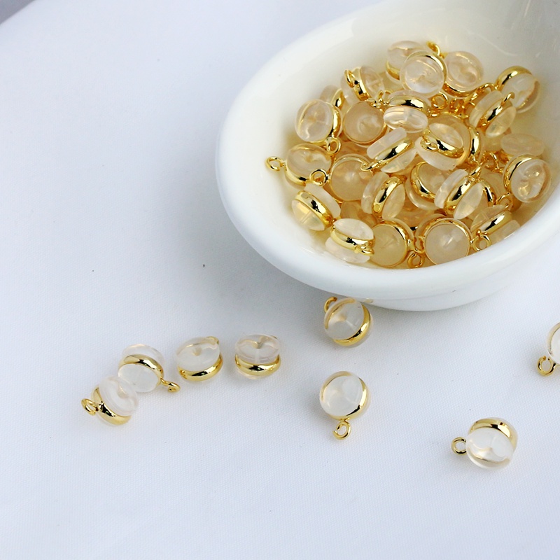 Nút Chặn Lỗ Tai Bằng Đồng Mạ Vàng Bạc 18K Thân Thiện Với Môi Trường Với Phích Cắm Kiểu Vòng Treo Tiện Dụng