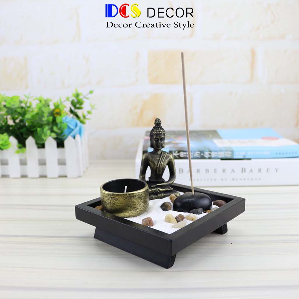 Tượng phật thích ca mâu ni bằng gỗ mini để bàn DCS DECOR tượng phật a di đà ngồi đồ phong thủy mã B0005