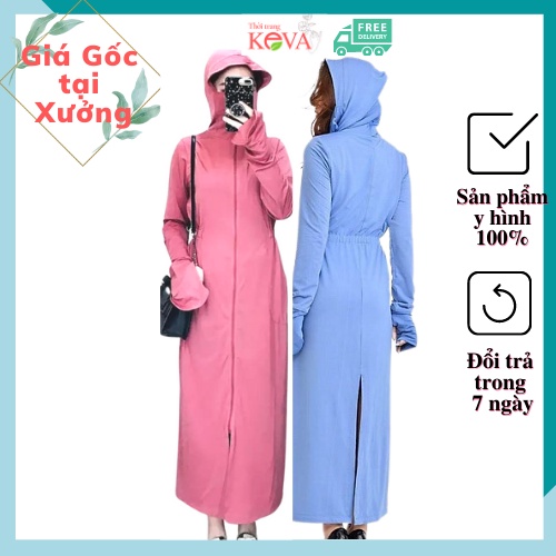 [TÔN DÁNG] Áo Chống Nắng Toàn Thân Nữ Dáng Dài Keva Thông Hơi Thoáng Mát Đai Eo Bo Tôn Dáng