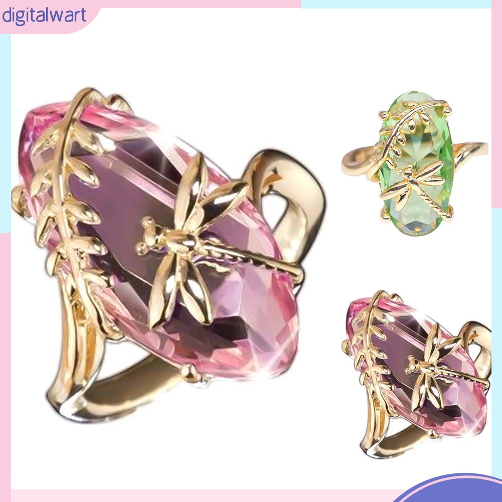 Nhẫn hợp kim hình chuồn chuồn đính đá quý nhân tạo hợp thời trang cho nữ