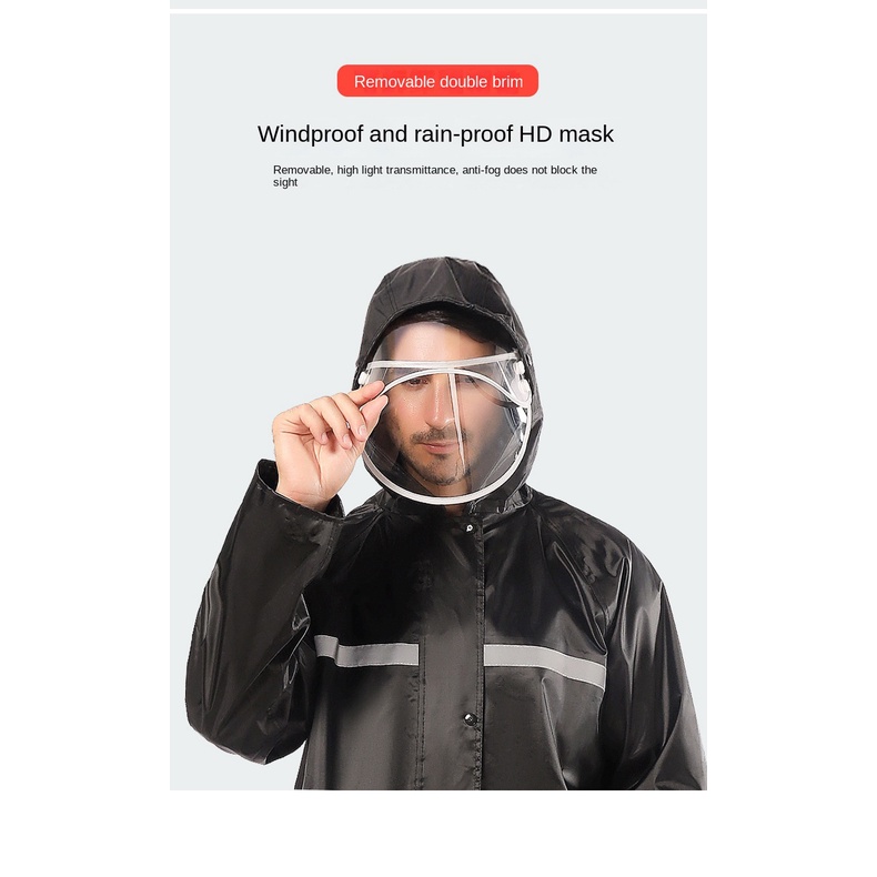 Bộ Áo Mưa Vải Oxford Dày Dặn Phản Quang Dành Cho Người Lớn