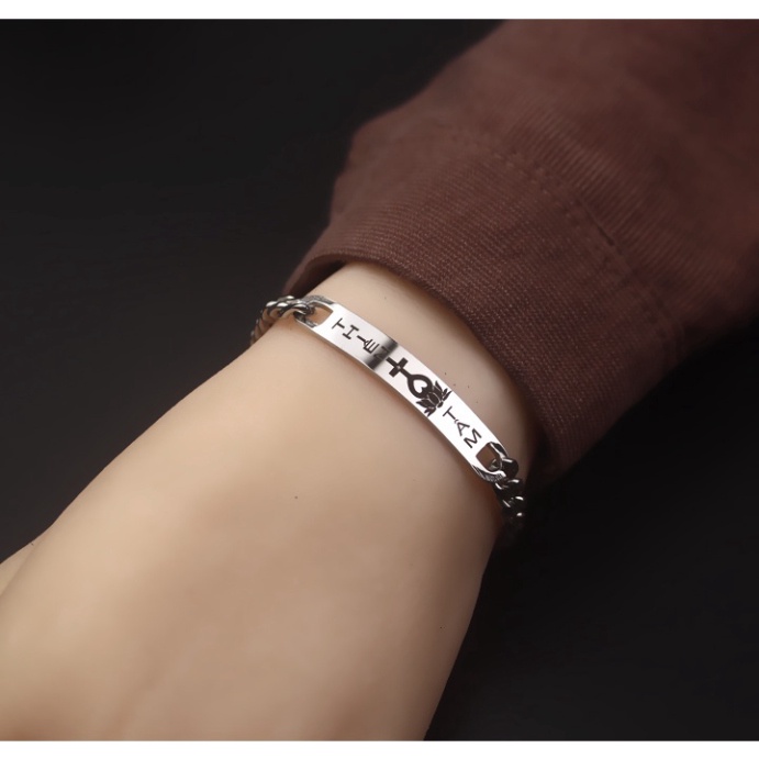 Dây chuyền nam nữ thiên tâm đạo bằng titan sáng, đẹp không đen vĩnh viễn