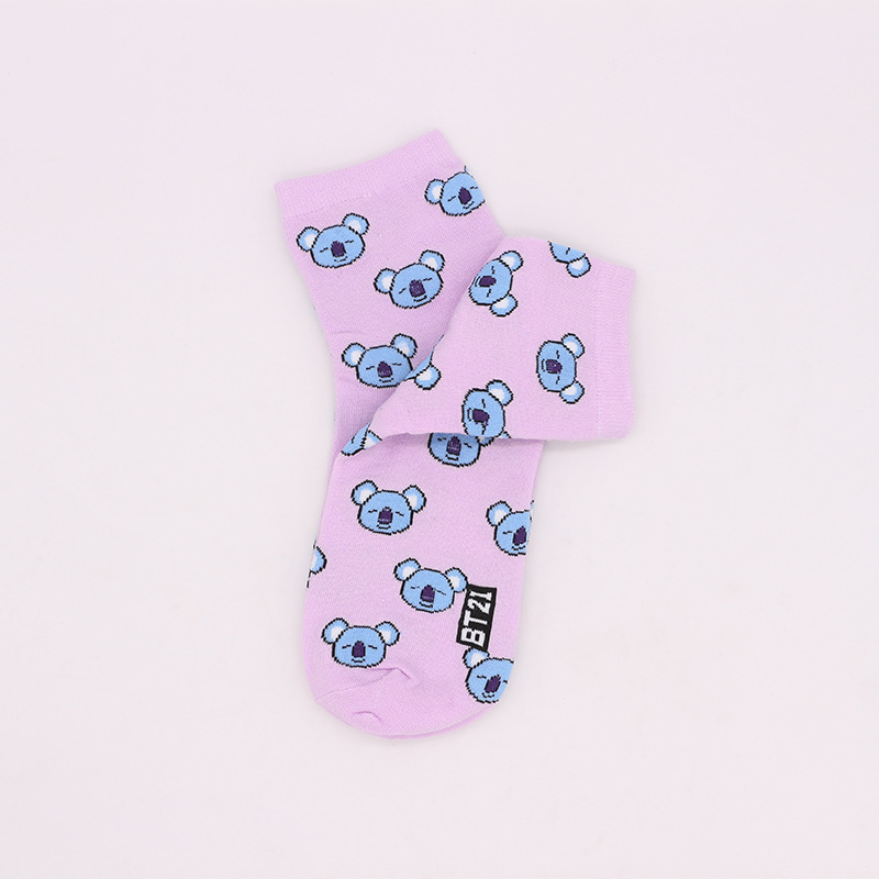 BTS BT21 Tất Cotton Cổ Cao In Hình Các Nhân Vật Bt21 Của Bts