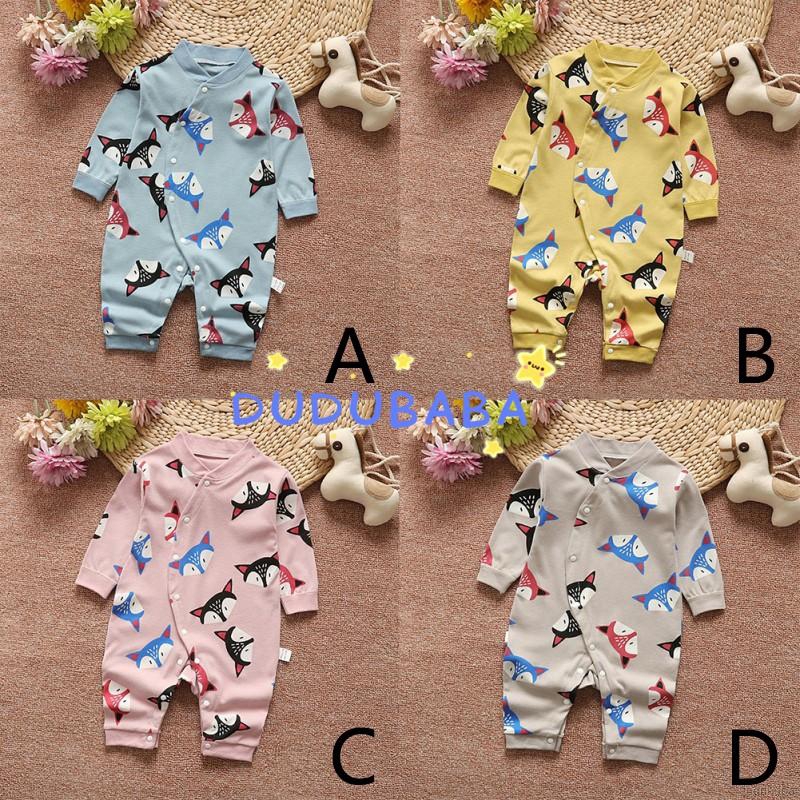 Áo liền quần dài tay in hình động vật dễ thương dành cho trẻ em