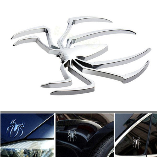 【Thanh toán khi giao hàng】Hình dán người nhện 3D bằng kim loại độc đáo trang trí xe hơi