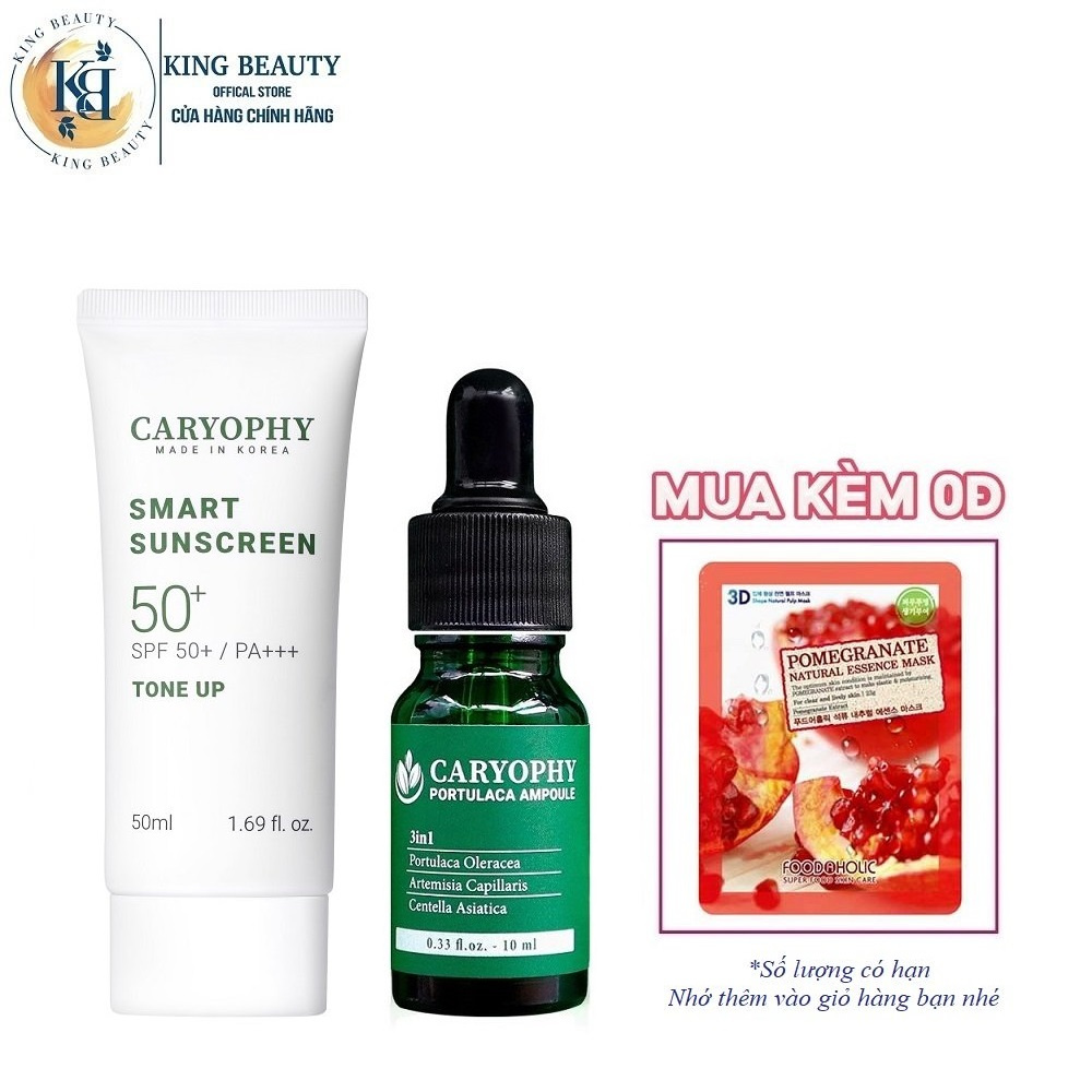 Combo Chống Nắng Phục Hồi Da Tổn Thương Caryophy ( Kem chống nắng 50ml + Serum 10ml )