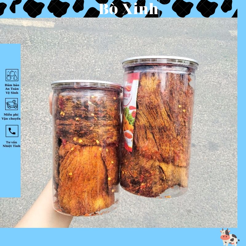 Khô Bò Miếng Mềm - Hủ Pet 200g tiệm ăn vặt nhà BÒ XINH