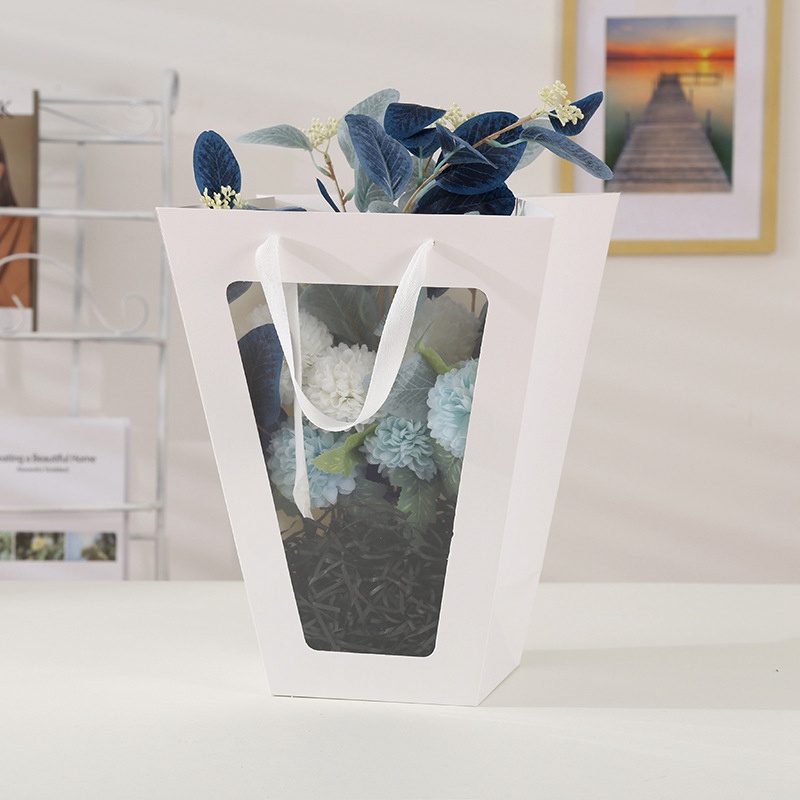 Túi Đựng Quà Có Tay Cầm Trong Suốt Họa Tiết Hoa Độc Đáo