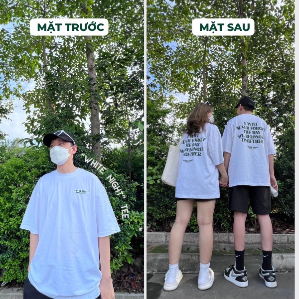 Áo Thun Chữ Xanh 11:11 WHITE NIGHT 💖 𝑭𝑹𝑬𝑬𝑺𝑯𝑰𝑷 💖 Áo Phông Form Rông Tay Lỡ 100% Cotton - Calisa