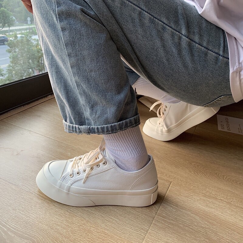 Giày thể thao sneaker nam nữ vải canvas dáng basic đế cao hot trend FLOWER G06 - nguyentrang239