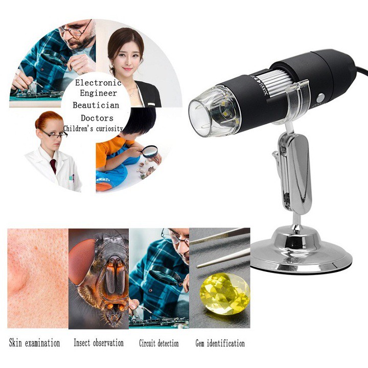 kính lúp điện tử 500x - Kính Hiển Vi Kỹ Thuật Số Digital Microscope Hỗ Trợ Kết Nối OTG Với Điện Thoại Android