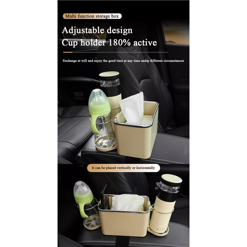 Dh Hộp Đựng Cốc / Điện Thoại / Khăn Giấy Gắn Chỗ Tỳ Tay Xe Hơi Đa Năng