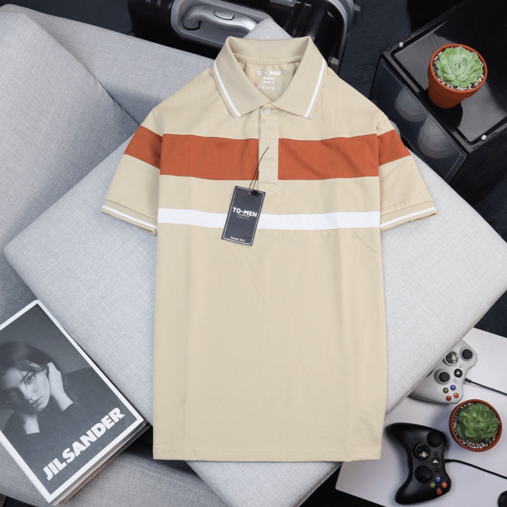 Áo Thun Nam Polo Cổ Trụ Phối Sọc Ngang Chất Cotton Mát Co Giãn Tốt Phong Cách Lịch Lãm Siêu Hot NEW UNISEX