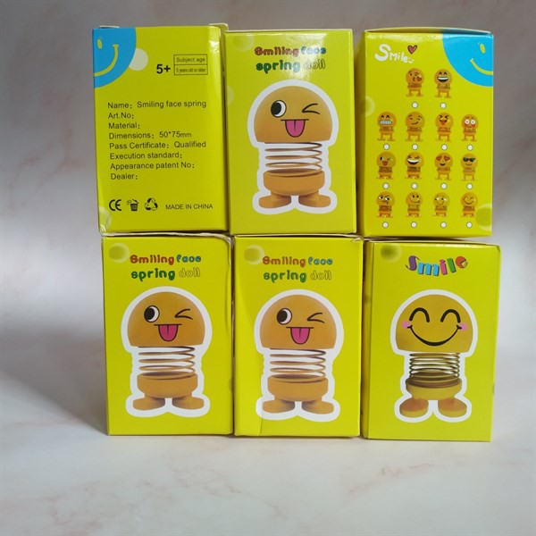 Combo 6 Thú Nhún Emoji Con Lắc Lò Xo Trang Trí (giao hàng ngẫu nhiên)