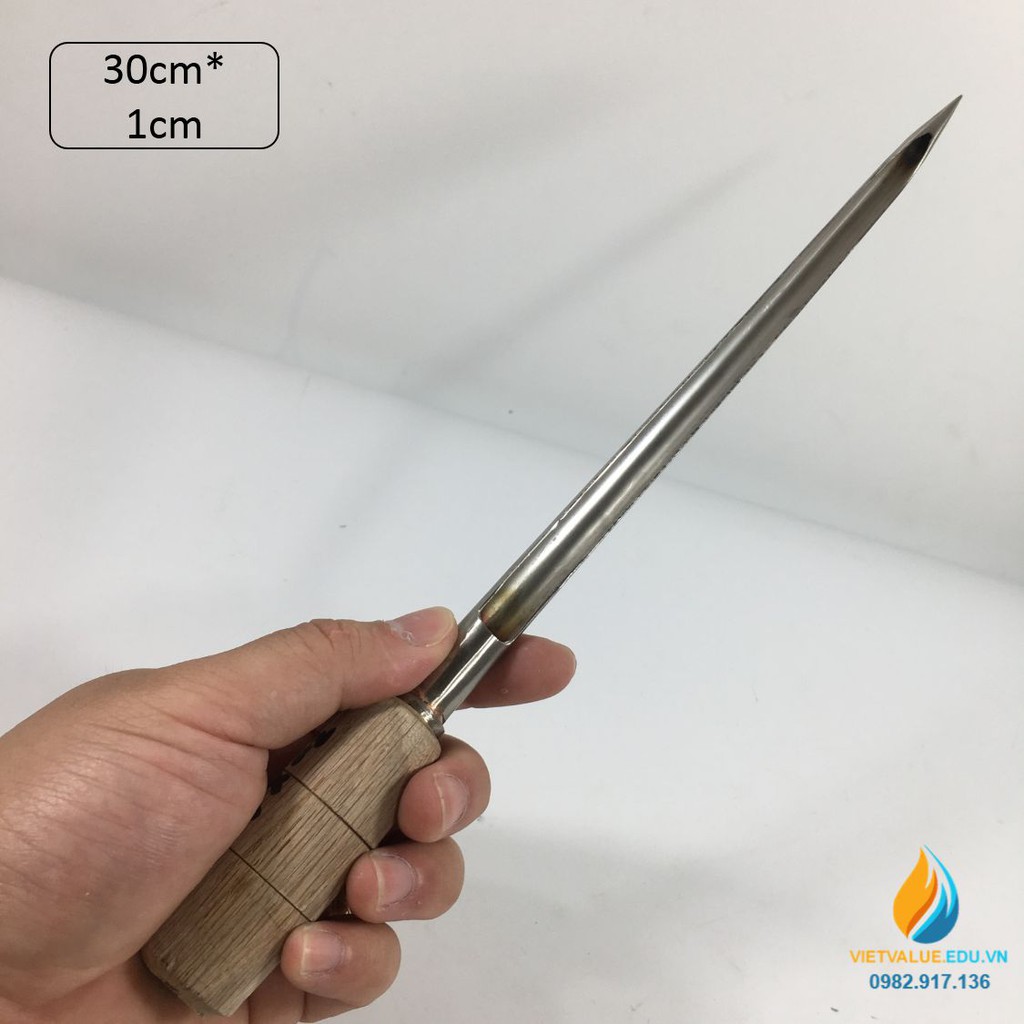 Xiên lấy mẫu hạt dài 30cm đường kính 1cm, Inox không gỉ 304, xiên lấy mẫu vật